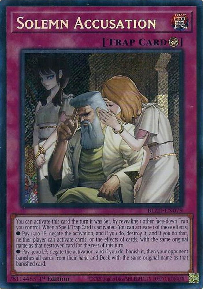 Solemn Accusation - (BLZD-EN079) - Secret Rare 1st Edition
