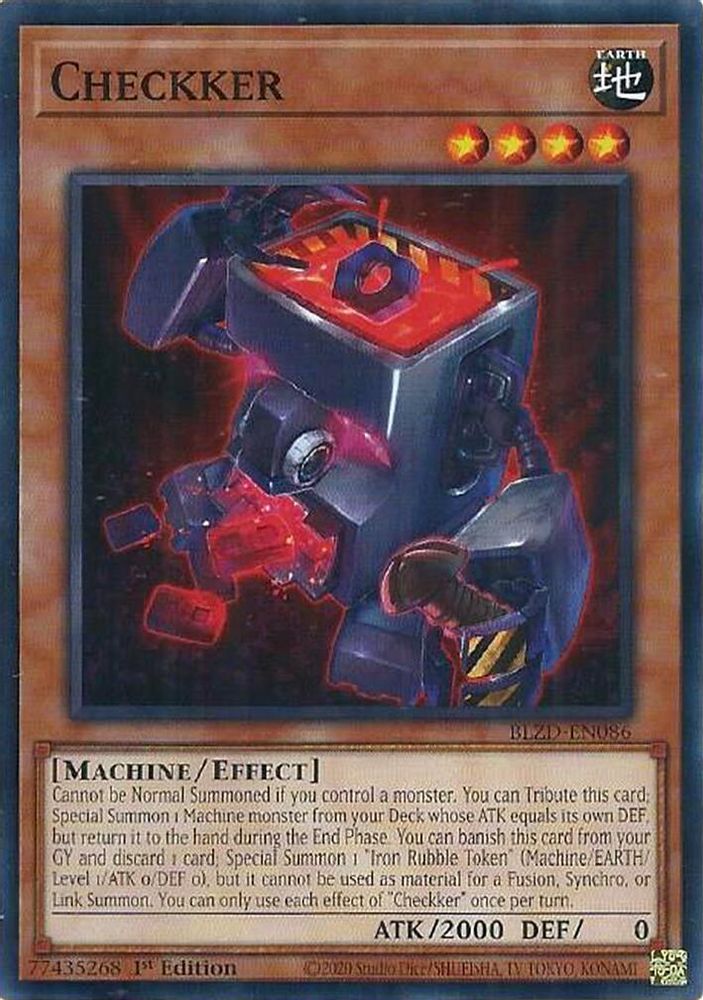 PLAYSET (3) 3x Checkker - (BLZD-EN086) - Common 1st Edition