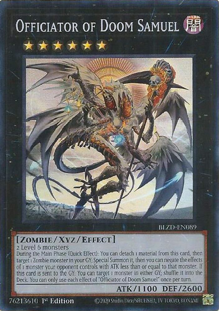 Officiator of Doom Samuel - (BLZD-EN089) - Super Rare 1st Edition