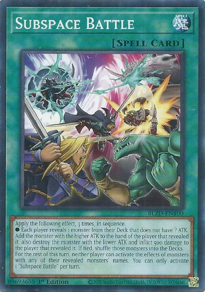 PLAYSET (3) 3x Subspace Battle - (BLZD-EN100) - Common 1st Edition