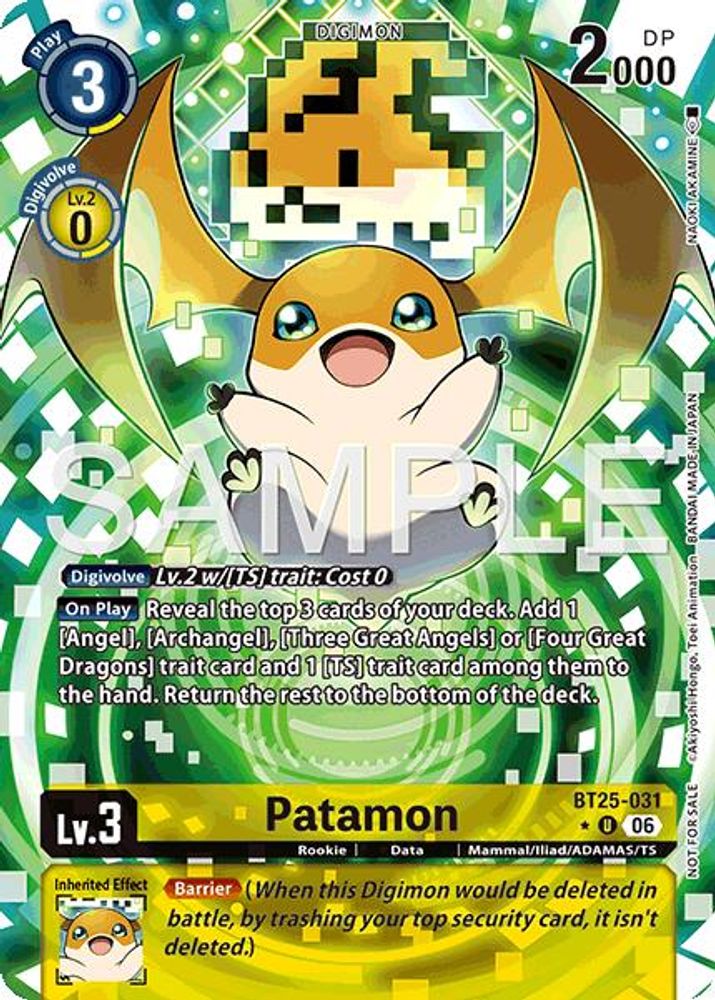 Patamon (Full Art) (BT25-031) Box Topper - Digimon Dual Revolution