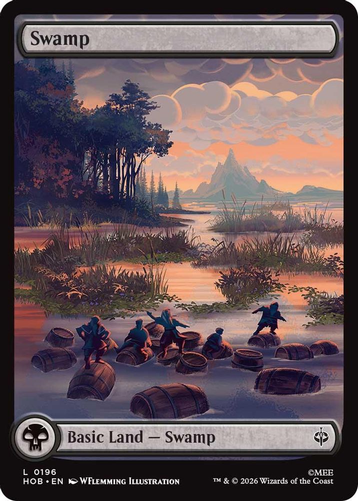 [FOIL] Swamp (0196) #196 - LAND HOB - The Hobbit