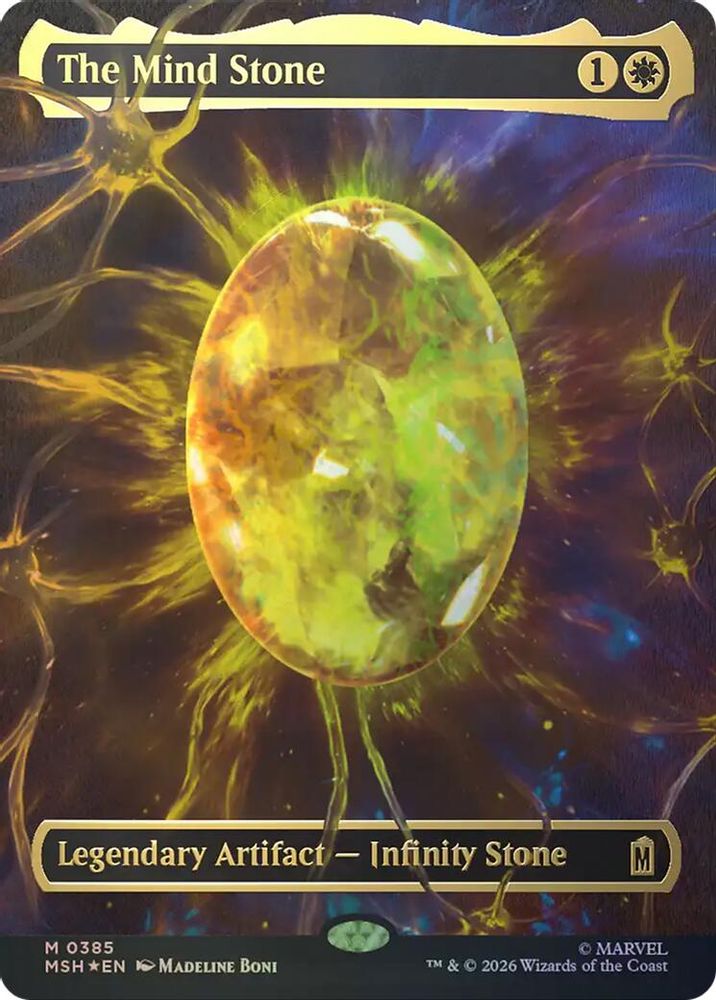 [FOIL] The Mind Stone (Borderless) (Cosmic Foil) #385 - MYTHIC MSH -  Marvel Super Heroes