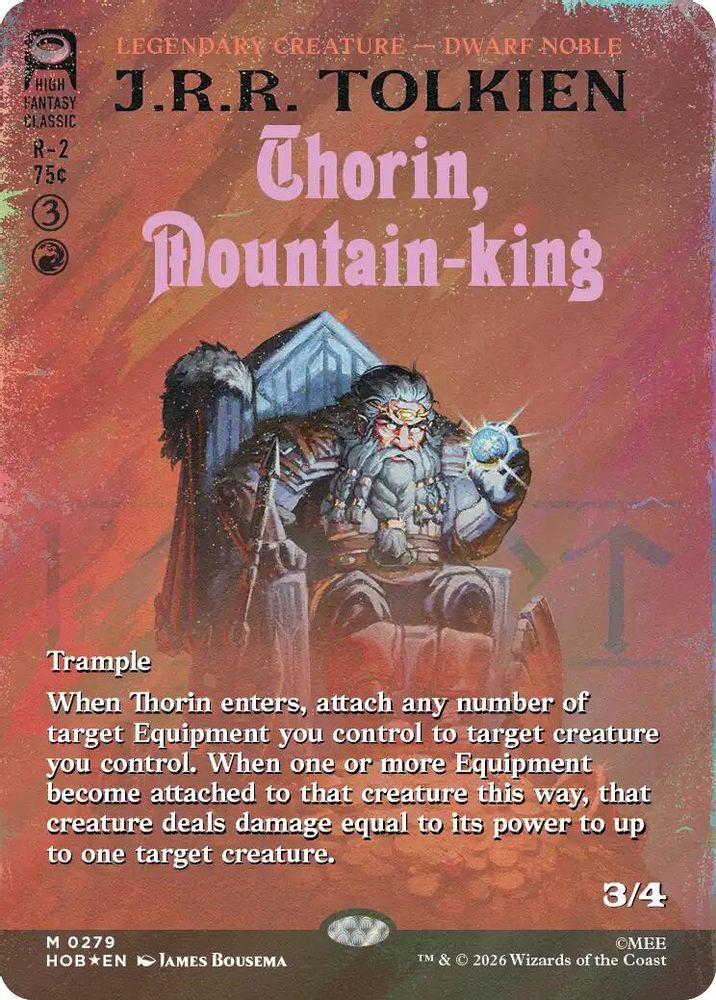 [FOIL] Thorin, Mountain-king (Borderless) (Surge Foil) #279 - MYTHIC HOB - The Hobbit