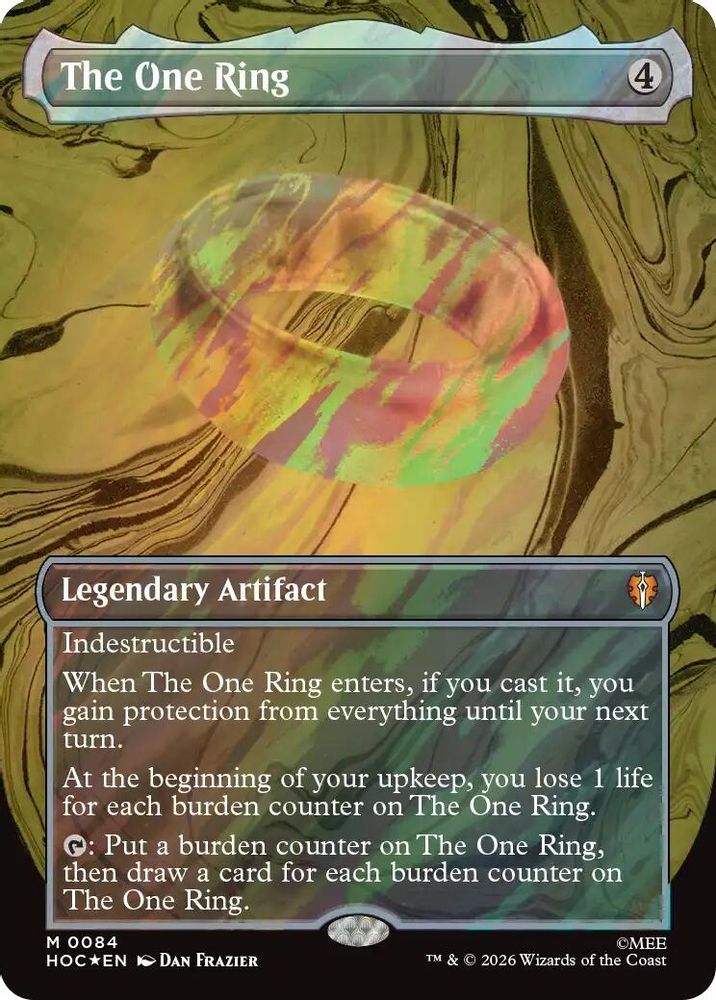 [FOIL] The One Ring (Borderless) (Surge Foil) #084 - MYTHIC HOC - The Hobbit: Eternal-Legal