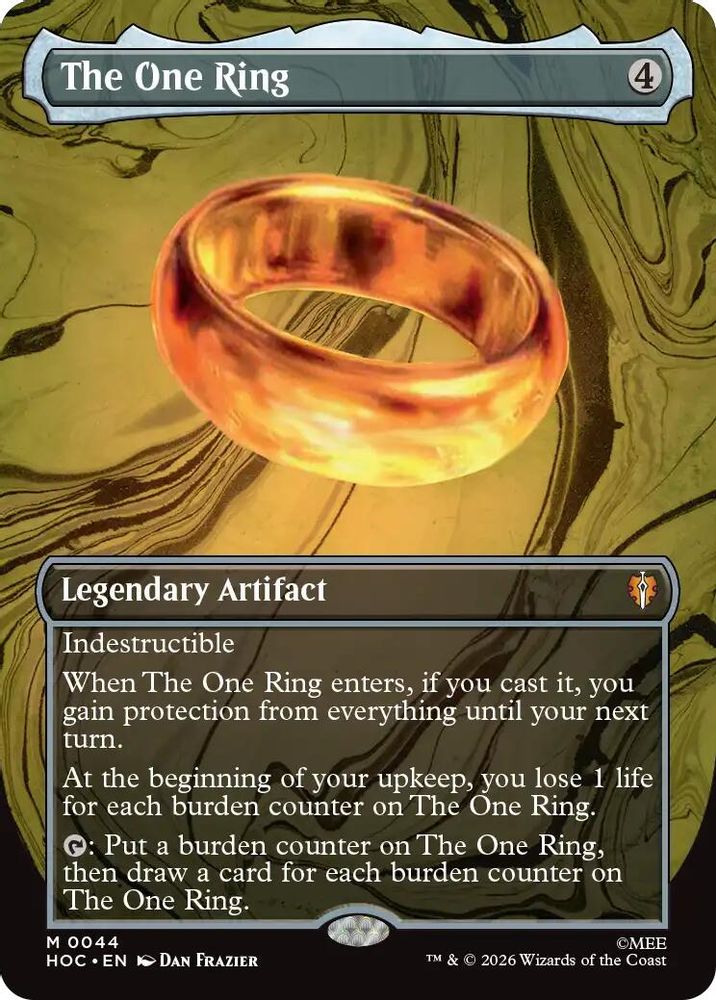 [FOIL] The One Ring (Borderless) #044 - MYTHIC HOC - The Hobbit: Eternal-Legal