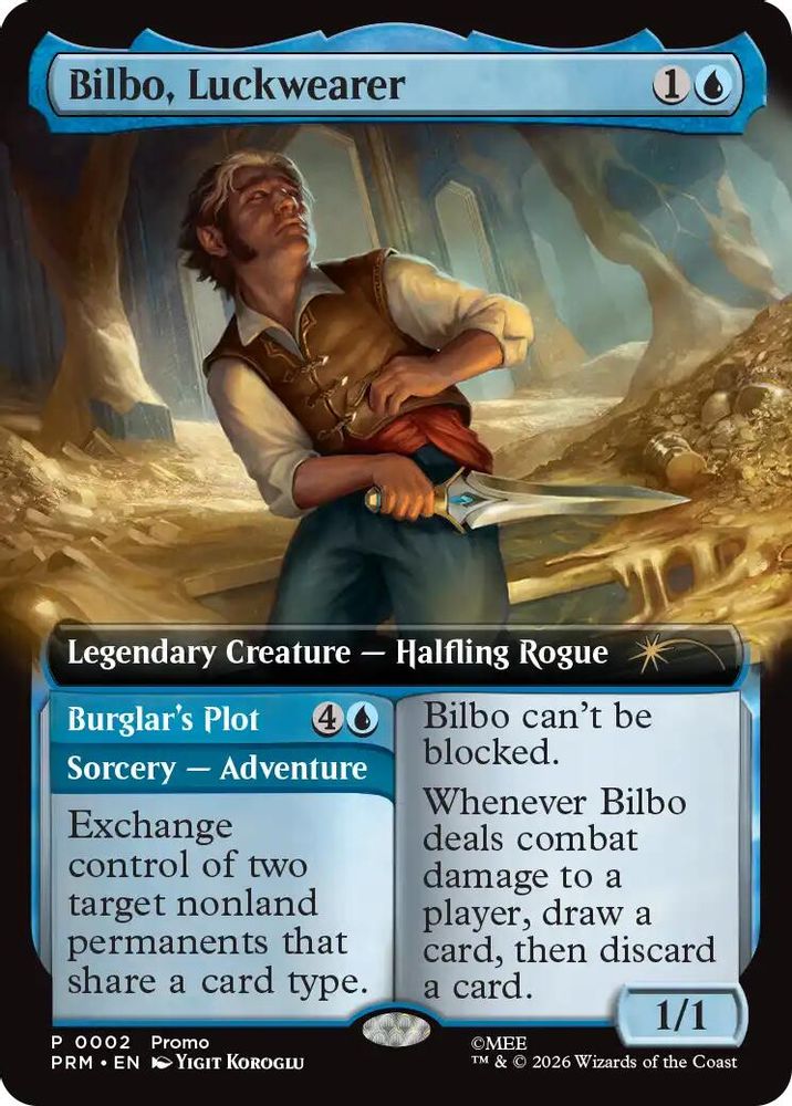 [FOIL] Bilbo, Luckwearer (Extended Art) #002 - PROMO PRM - Promo Pack: The Hobbit