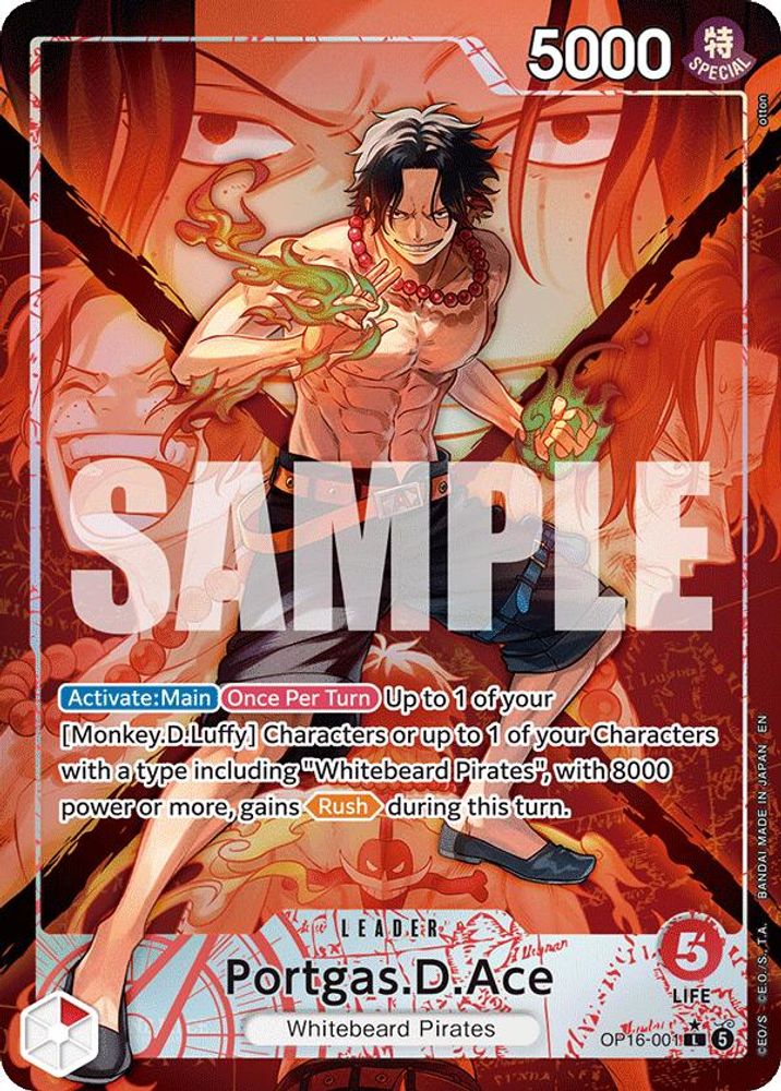 [ALTERNATE ART] Portgas.D.Ace (001) (OP16-001) L★ - One Piece The Time of Battle