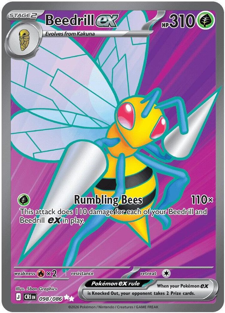 Beedrill ex - [  098/086 ] - Ultra Rare - Pokemon ME04 Chaos Rising