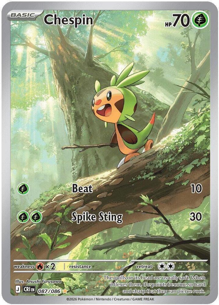 Chespin - [  087/086 ] - Illustration Rare - Pokemon ME04 Chaos Rising