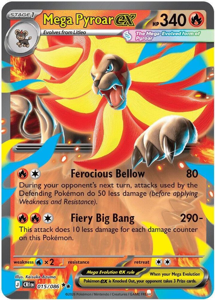 Mega Pyroar ex - [  015/086 ] - Double Rare - Pokemon ME04 Chaos Rising