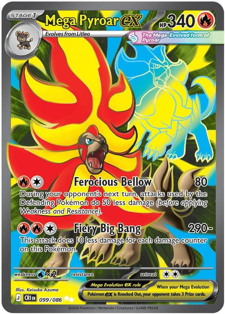 Mega Pyroar ex - [  099/086 ] - Ultra Rare - Pokemon ME04 Chaos Rising