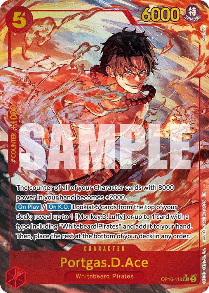 [ALTERNATE ART] Portgas.D.Ace (118) (OP16-118) SEC★ - One Piece The Time of Battle