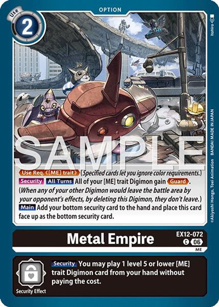 PLAYSET (4) 4x Metal Empire (EX12-072) Common - Digimon Digital World Shambala