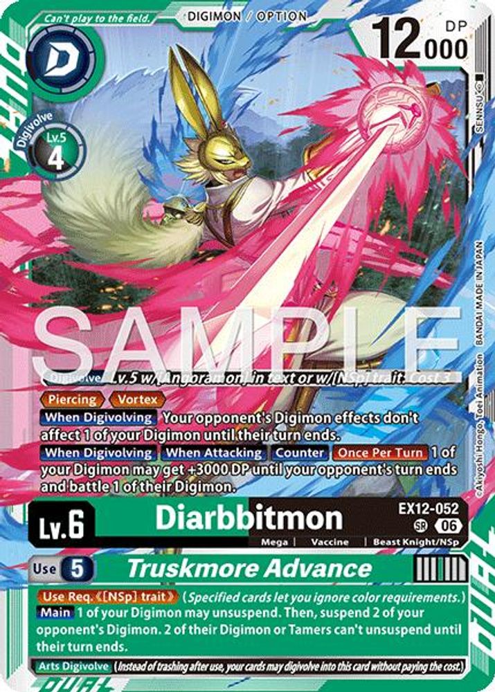 Diarbbitmon // Truskmore Advance (EX12-052) Super Rare - Digimon Digital World Shambala