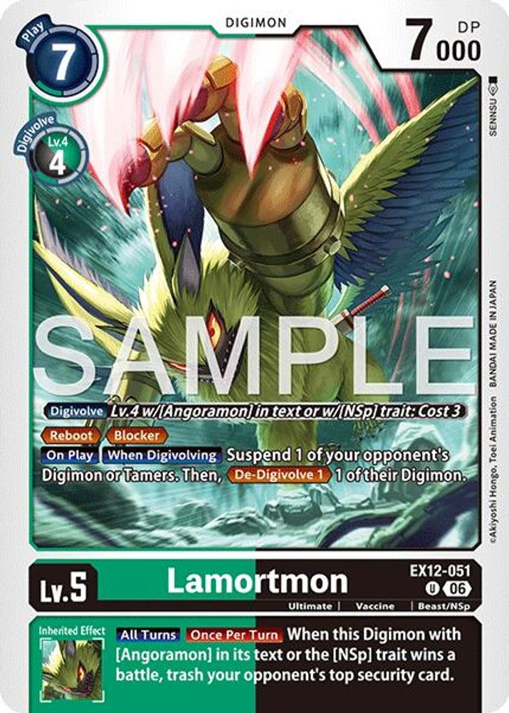 PLAYSET (4) 4x Lamortmon (EX12-051) Uncommon - Digimon Digital World Shambala