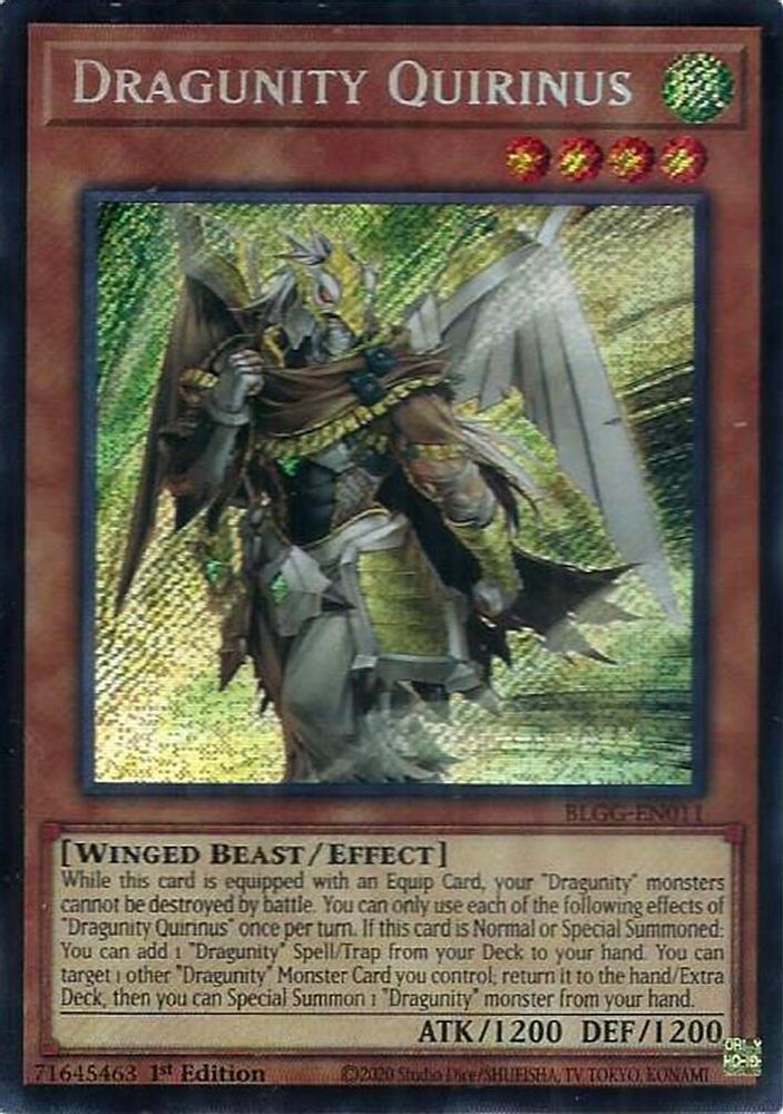 Dragunity Quirinus - (BLGG-EN011) Secret Rare - 1st Edition
