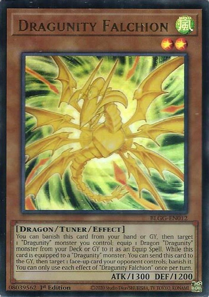 Dragunity Falchion - (BLGG-EN012) Ultra Rare - 1st Edition