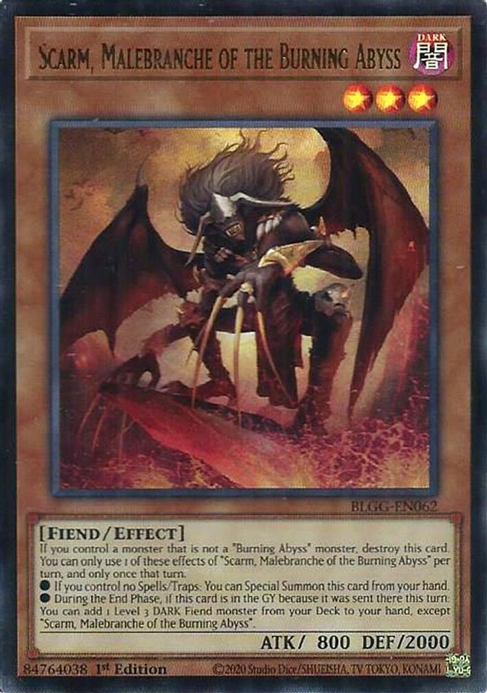 Scarm, Malebranche of the Burning Abyss - (BLGG-EN062) Ultra Rare - 1st Edition