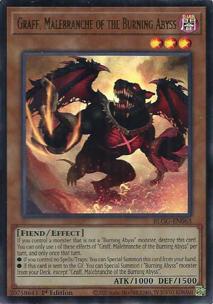 Graff, Malebranche of the Burning Abyss - (BLGG-EN063) Ultra Rare - 1st Edition