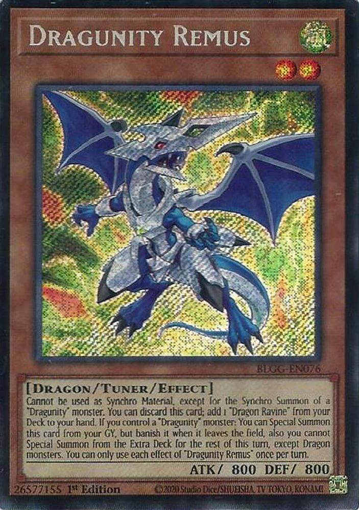 Dragunity Remus - (BLGG-EN076) Secret Rare - 1st Edition