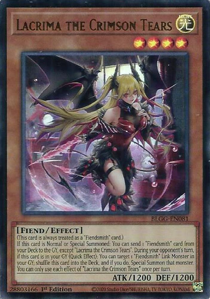 Lacrima the Crimson Tears - (BLGG-EN081) Ultra Rare - 1st Edition
