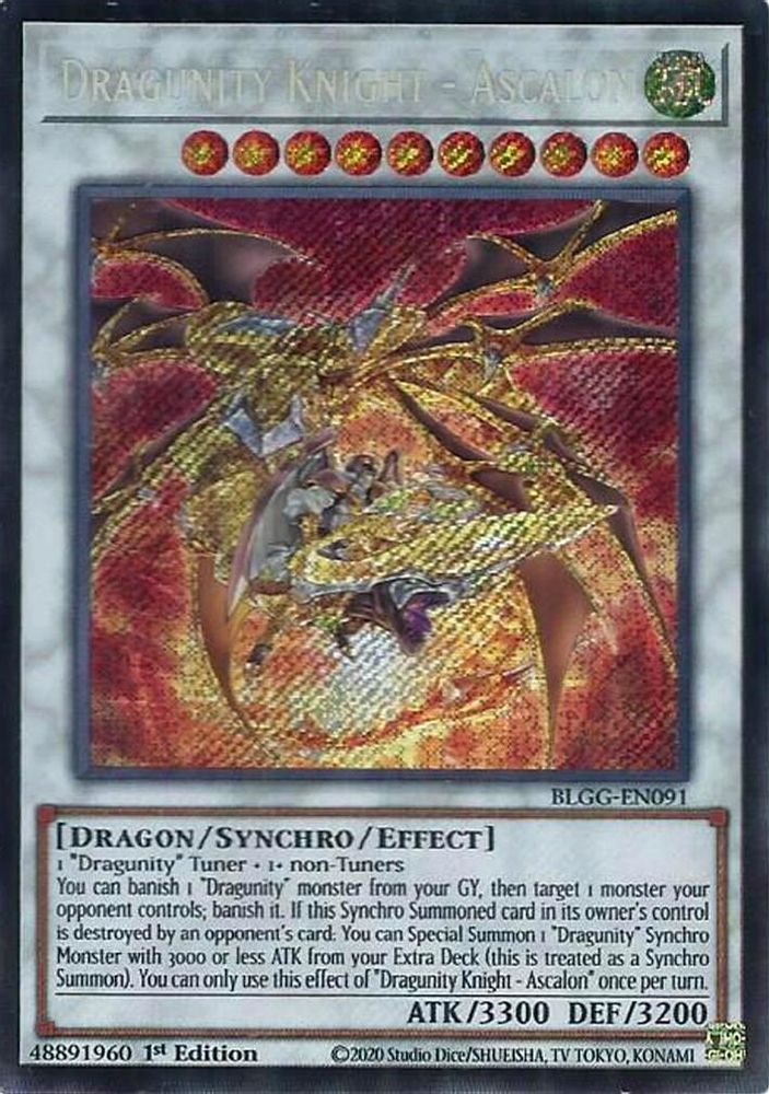 Dragunity Knight - Ascalon - (BLGG-EN091) Secret Rare - 1st Edition
