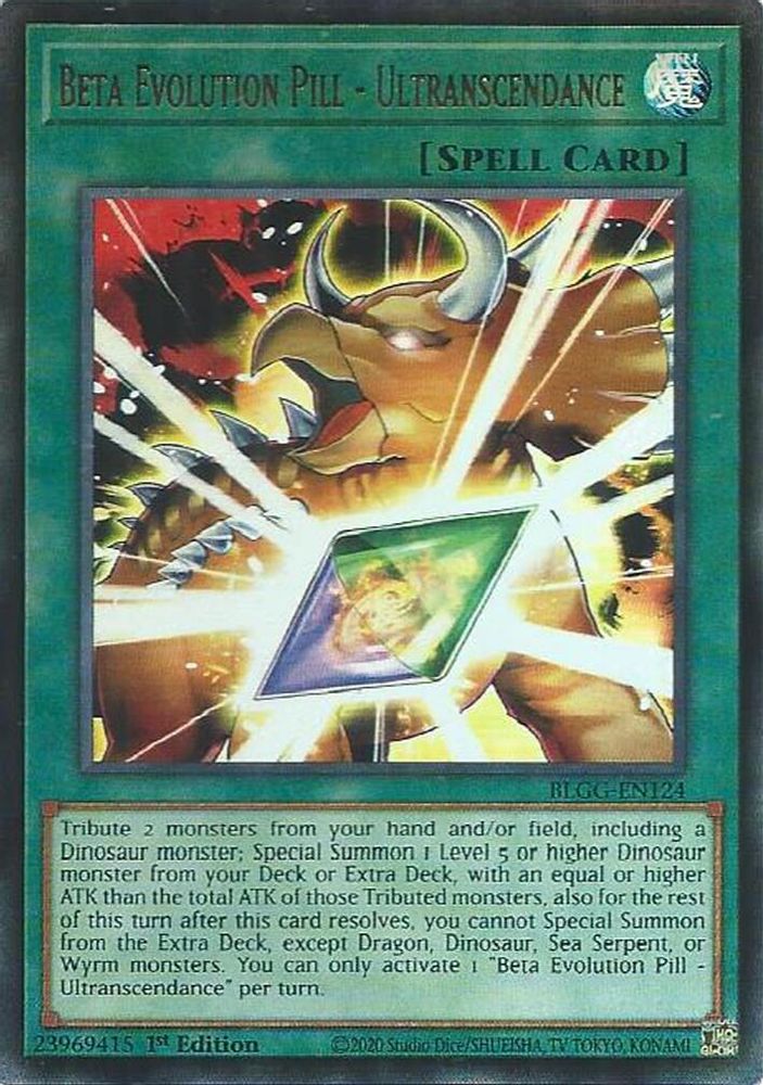 Beta Evolution Pill - Ultranscendance - (BLGG-EN124) Ultra Rare - 1st Edition