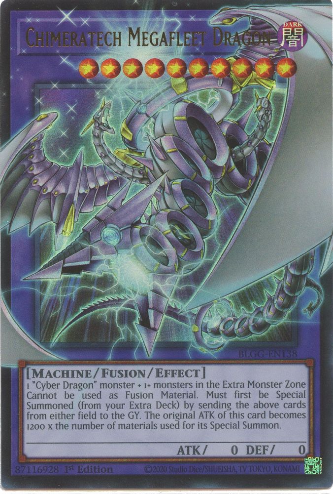 Chimeratech Megafleet Dragon - (BLGG-EN138) - OVERFRAME Ultra Rare 1st Edition