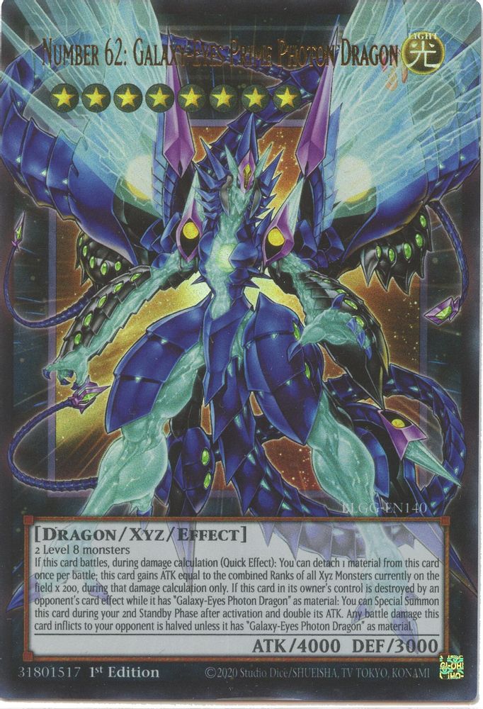 Number 62: Galaxy-Eyes Prime Photon Dragon - (BLGG-EN140) - OVERFRAME Ultra Rare 1st Edition