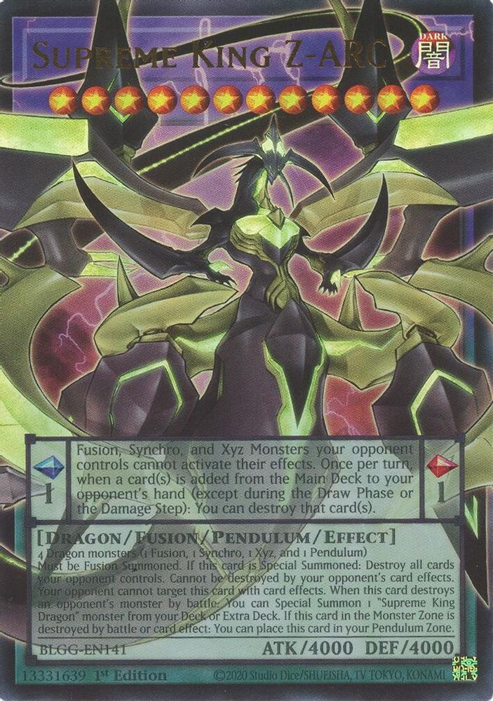 Supreme King Z-ARC - (BLGG-EN141) - OVERFRAME Ultra Rare 1st Edition