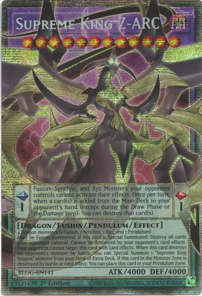 [STARLIGHT RARE] Supreme King Z-ARC - (BLGG-EN141) - OVERFRAME (Extended Art) 1st Edition