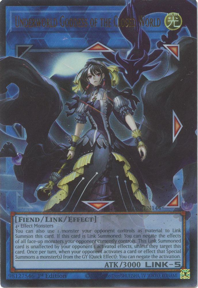 Underworld Goddess of the Closed World - (BLGG-EN144) - OVERFRAME Ultra Rare 1st Edition