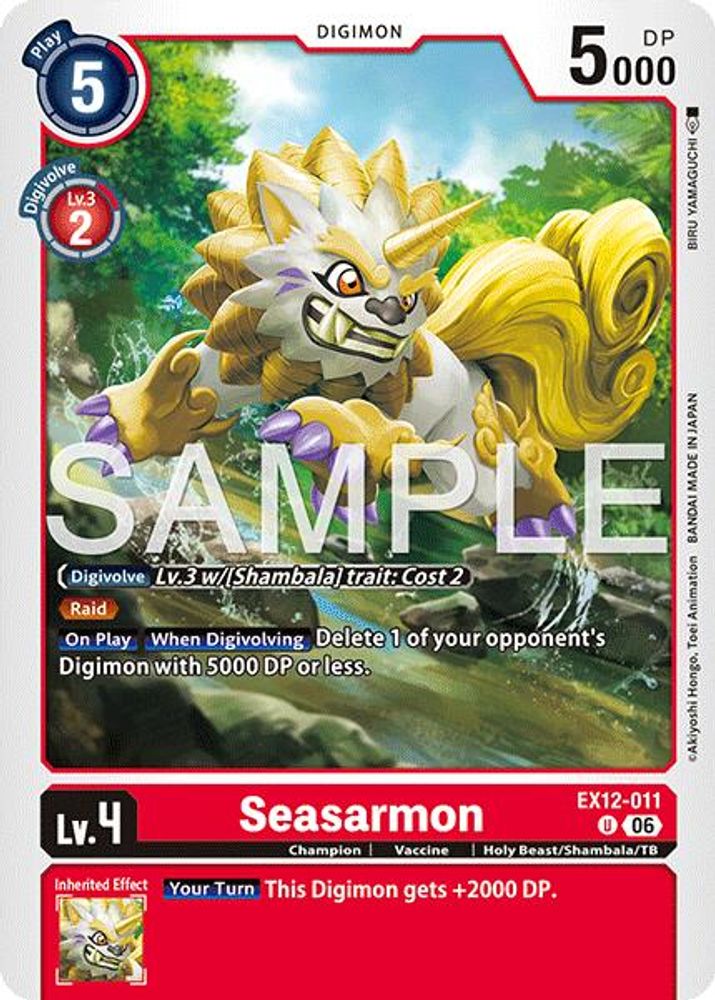 PLAYSET (4) 4x Seasarmon (EX12-011) Uncommon - Digimon Digital World Shambala