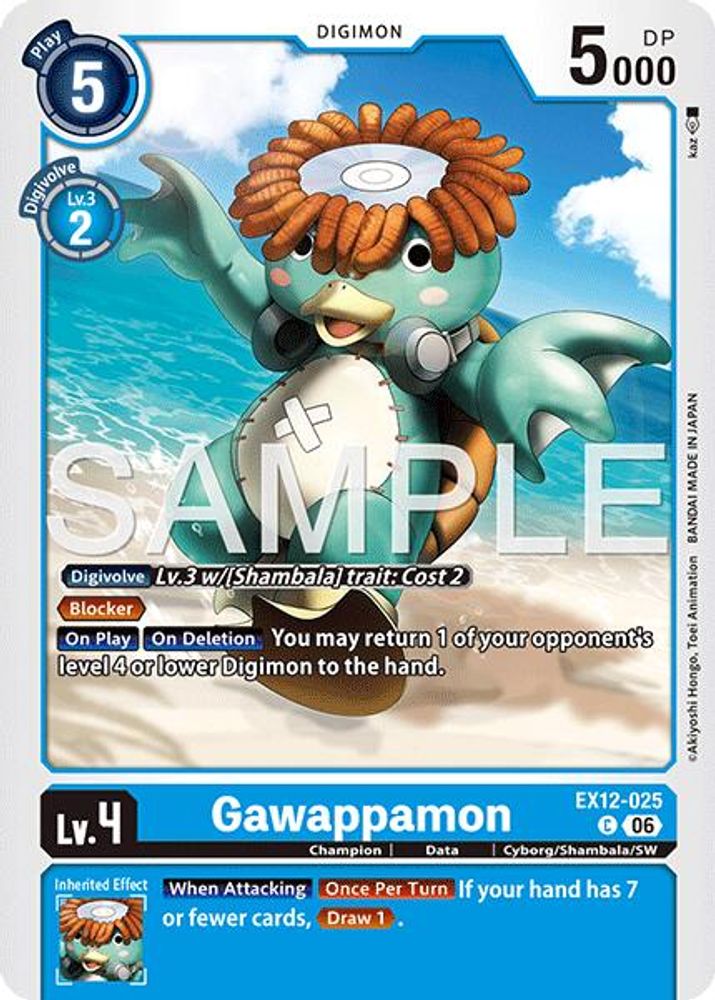 PLAYSET (4) 4x Gawappamon (EX12-025) Common - Digimon Digital World Shambala