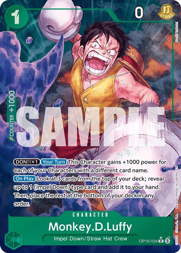 [ALTERNATE ART] Monkey.D.Luffy (034)  (OP16-034) R★ - One Piece The Time of Battle
