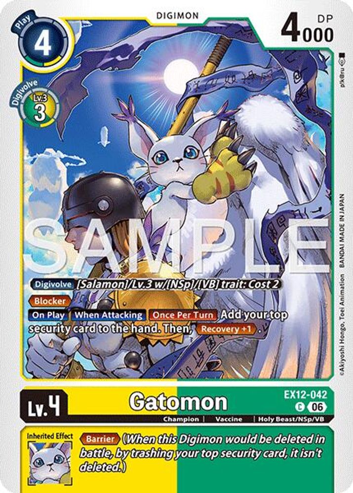 PLAYSET (4) 4x Gatomon (EX12-042) Common - Digimon Digital World Shambala
