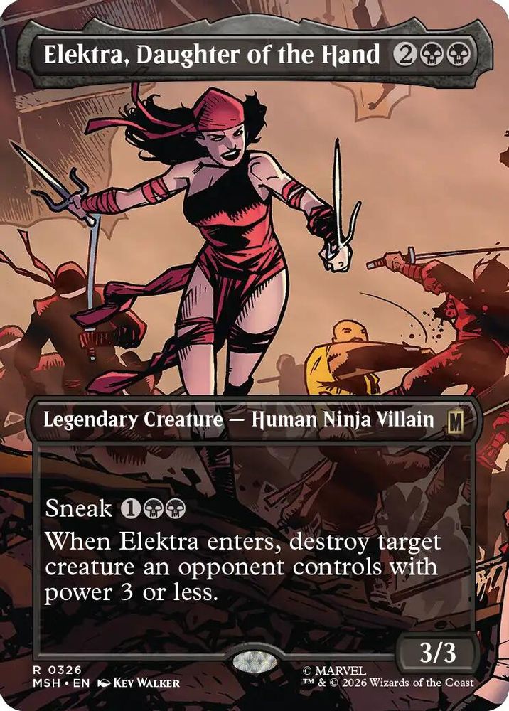 Elektra, Daughter of the Hand (Borderless) (0326) #326 - RARE MSH -  Marvel Super Heroes