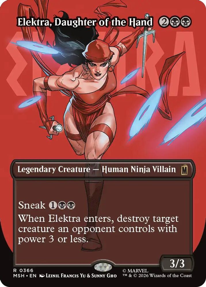 Elektra, Daughter of the Hand (Borderless) (0366) #366 - RARE MSH -  Marvel Super Heroes