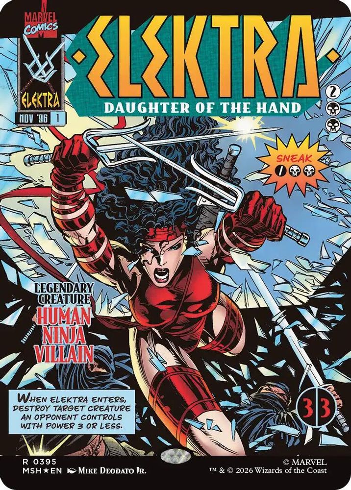 Elektra, Daughter of the Hand (Borderless) (0395) #395 - RARE MSH -  Marvel Super Heroes