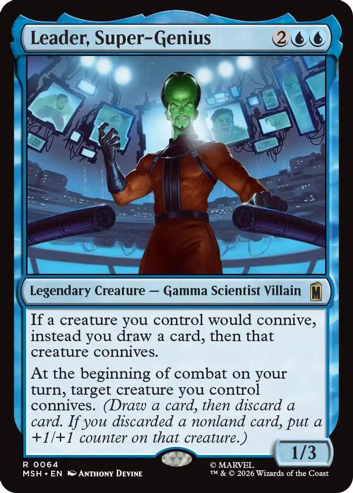 [FOIL] Leader, Super-Genius #064 - RARE MSH -  Marvel Super Heroes