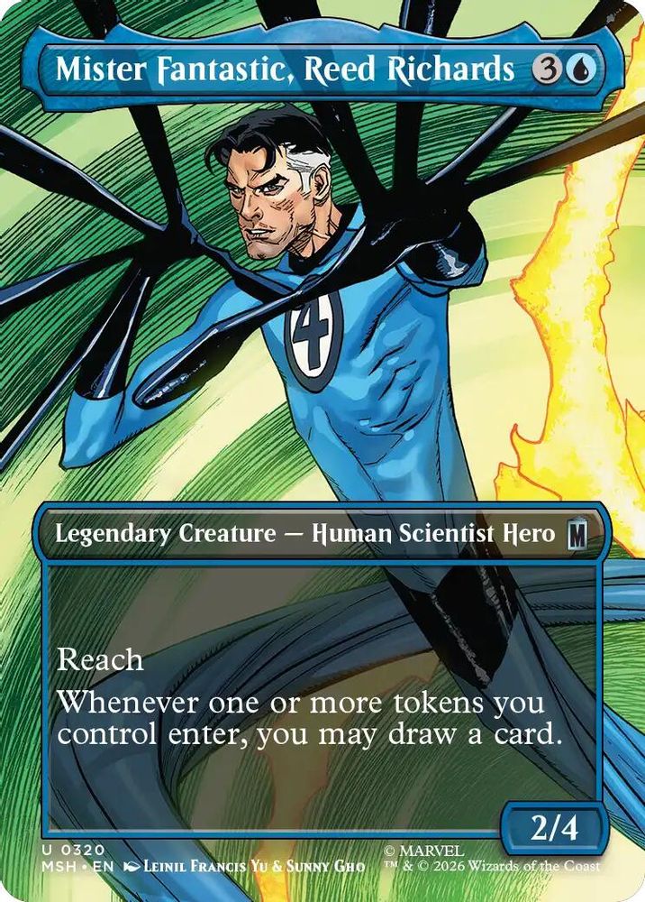 Mister Fantastic, Reed Richards (Borderless) #320 - UNCOMMON MSH -  Marvel Super Heroes
