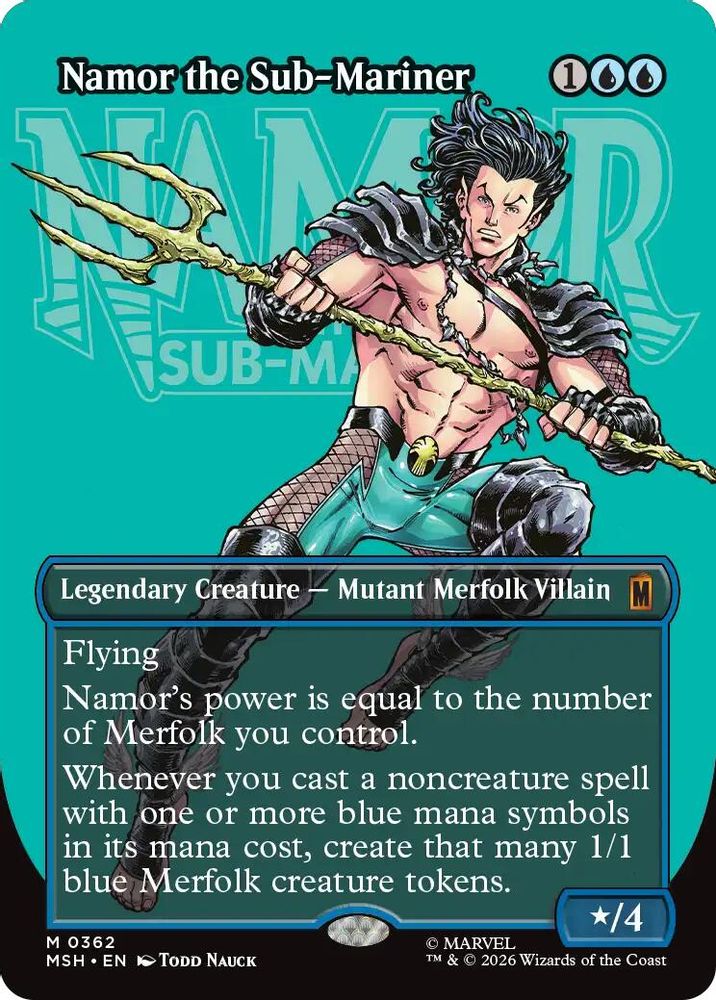 [FOIL] Namor the Sub-Mariner (Borderless) (0362) #362 - MYTHIC MSH -  Marvel Super Heroes