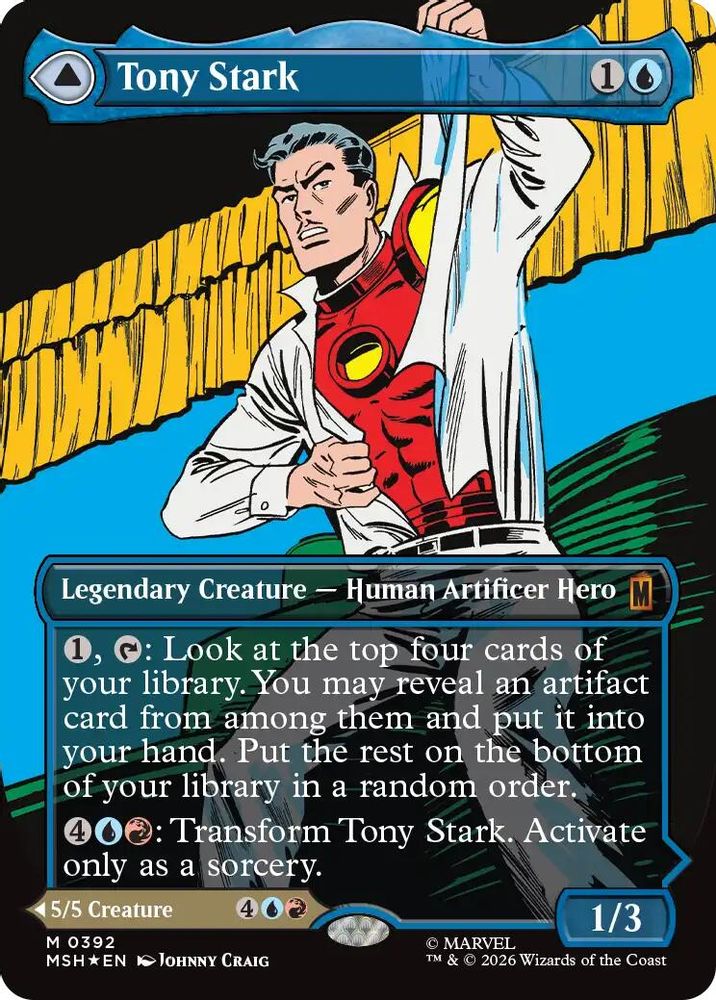 [FOIL] Tony Stark (Borderless) (0392) #392 - MYTHIC MSH -  Marvel Super Heroes