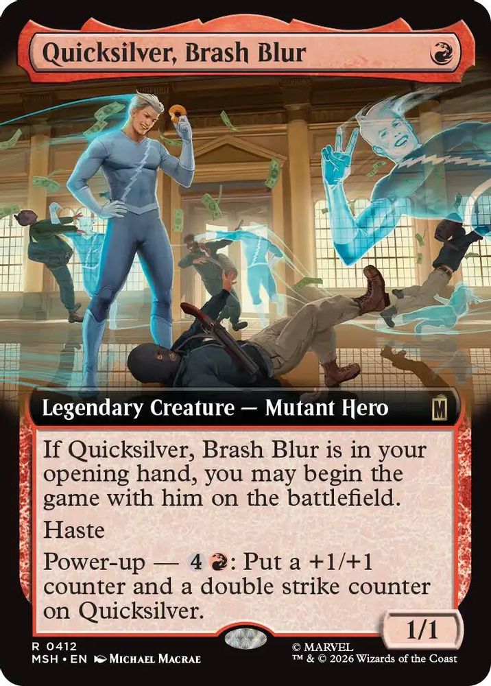 [FOIL] Quicksilver, Brash Blur (Extended Art) #412 - RARE MSH -  Marvel Super Heroes