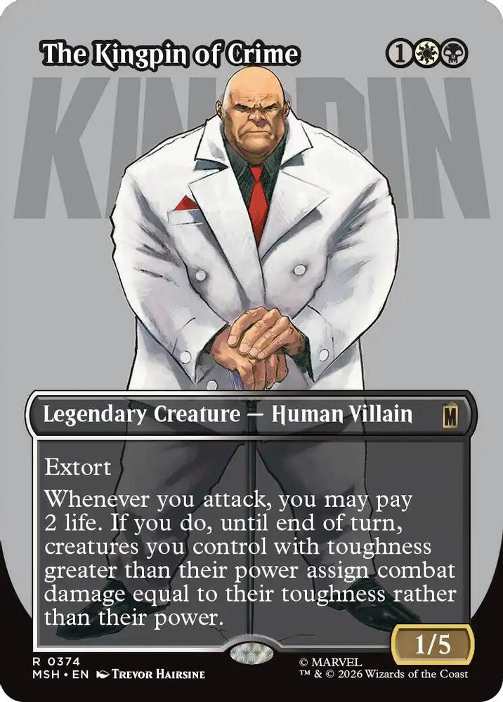 [FOIL] The Kingpin of Crime (Borderless) (0374) #374 - RARE MSH -  Marvel Super Heroes