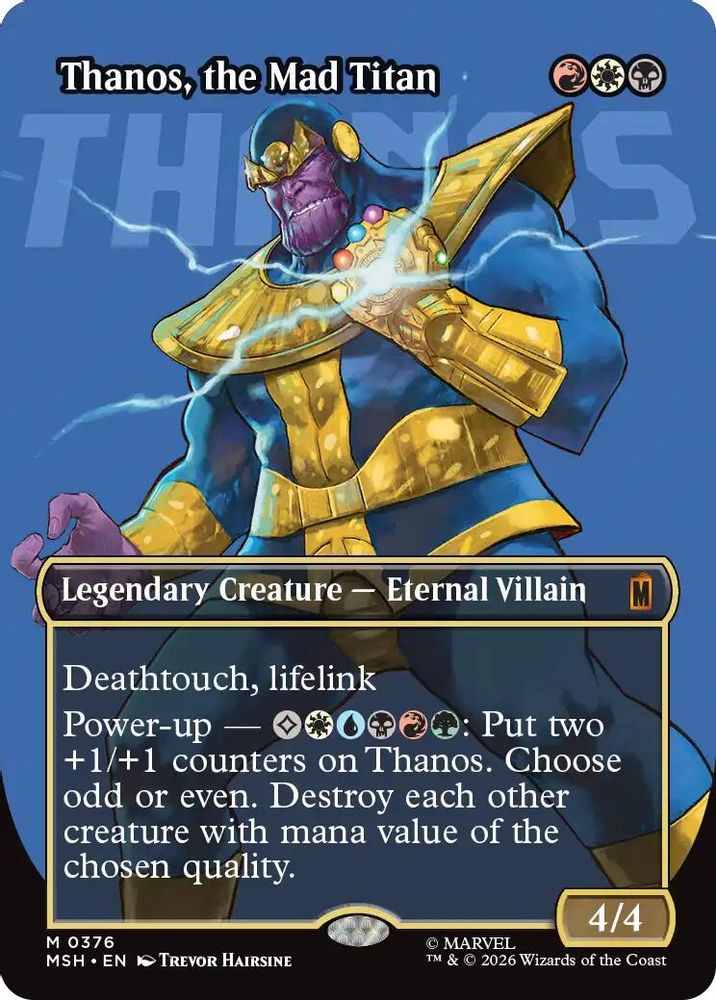 [FOIL] Thanos, the Mad Titan (Borderless) (0367) #376 - MYTHIC MSH -  Marvel Super Heroes