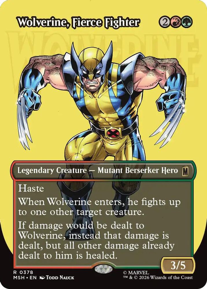 Wolverine, Fierce Fighter (Borderless) #378 - RARE MSH -  Marvel Super Heroes