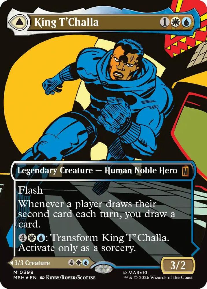 [FOIL] King T'Challa (Borderless) (0399) #399 - MYTHIC MSH -  Marvel Super Heroes