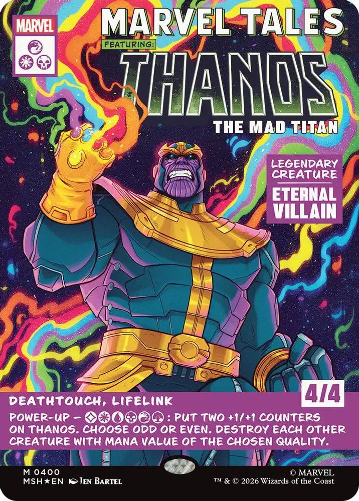 [FOIL] Thanos, The Mad Titan (Borderless) (0400) #400 - MYTHIC MSH -  Marvel Super Heroes